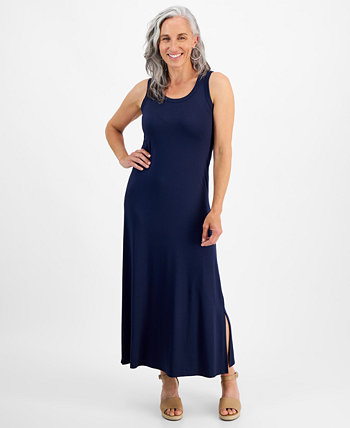 Petite Sleeveless Side Slit Knit Maxi Dress, Created for Macy's Style & Co