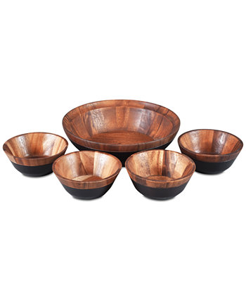Сервировочная посуда, набор для салатов Kona Wood из 5 частей Noritake
