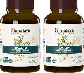 Himalaya Organic Bacopa Monnieri Nootropic Herbal Supplement, Mental Alertness, Supports Calm, Memory, Cognition, USDA Certified Organic, Non-GMO, 750 mg, 30 Plant-Based Caplets, 30 Day Supply Himalaya