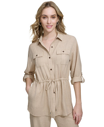 Женская универсальная рубашка с завязками на талии Calvin Klein