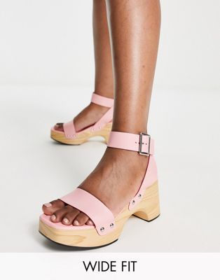 Розовые летние сандалии Glamorous Wide Fit GLAMOROUS