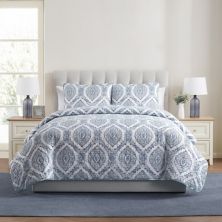 VCNY Home Sea Damask 3-Piece Printed Coastal Quilt Set VCNY HOME