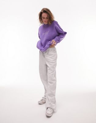 Фиолетовый свитшот Topshop в винтажном стиле с вышивкой Courchevel Club TOPSHOP