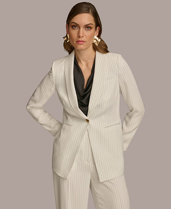 Женский пиджак в тонкую полоску на одной пуговице Donna Karan New York