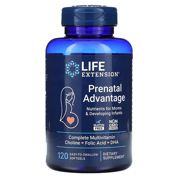 Prenatal Advantage - 120 легко глотаемых мягких капсул - Life Extension Life Extension