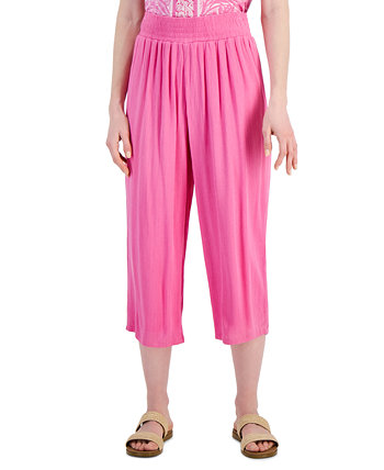 Women's Metallic Gauze Pull-On Capri Pants, Created for Macy's J&M Collection