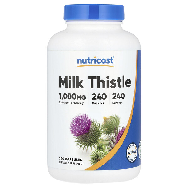 Молочный Чертополох, 1000 мг, 240 капсул - Nutricost Nutricost