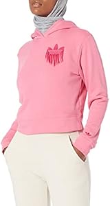 adidas Originals Women's Cropped Hoodie with Fringe Trefoil Badge Adidas Originals