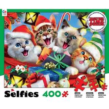 Ceaco 400 pc. Together Time Selfies Holiday Cats Puzzle Ceaco