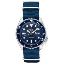 Мужские часы для дайвинга Seiko с синим нейлоновым ремешком NATO - SRPD87 Seiko