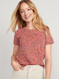 EveryWear Floral-Print Crew-Neck T-Shirt for Women Old Navy