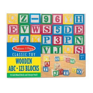 Wooden ABC/123 Block Set, 50 Pieces | Bundle of 10 Each Melissa & Doug