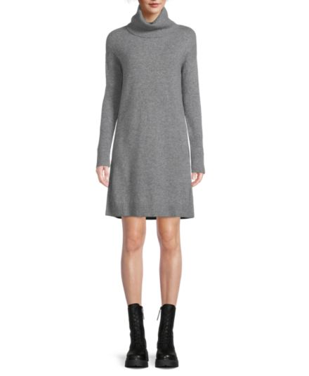Кашемировое платье-свитер с высоким воротником Qi New York