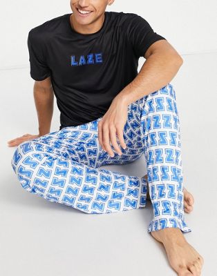Длинная пижама Loungeable laze черного и синего цветов Loungeable