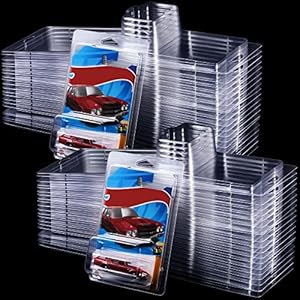 Wesiti 48 Pcs Plastic Protector Packs 7.5 x 5 x 2 Inch Model Car Clamshell Cases Display Case Clear Protective Model Car Blister Pack Covers Compatible with Hot Wheels for Storage Display Wesiti