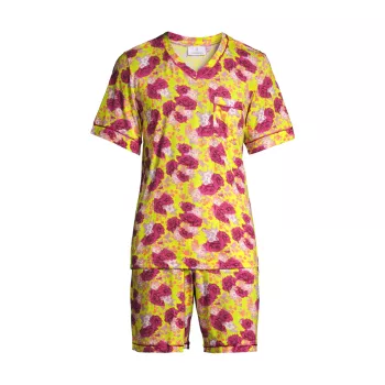 Пижамы Bella из смесового хлопка с цветочным принтом Cosabella