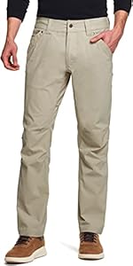 CQR Men's Vent Stretch Pants, Quick Dry Lightweight Casual Cargo Pants, Water Resistant Straight-Fit Utility Work Pants CQR