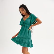 Многоярусное мини-платье SO® с кружевной отделкой для подростков SO