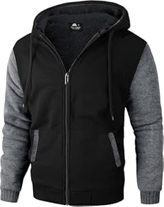 Мужская Флисовая кофта JACKETOWN Heavyweight Fleece Hoodies с полной застежкой на молнии, толстая шершавая подкладка, теплая кофта из шерсти JACKETOWN