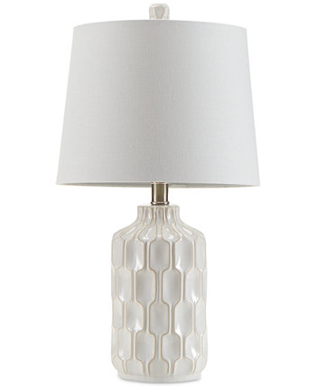 Настольная лампа из керамического стекла INK + IVY Contour Ivory 510 Design
