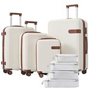 Merax 4 Piece Luggage Set with Compression Packing Cubes for Suitcase Expanable Spinner Wheels Merax