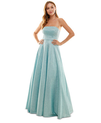 Juniors' Rhinestone Lace-Up-Back Strapless Gown, Created for Macy's Say Yes to the Prom