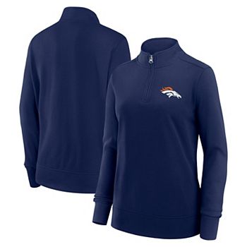 Women's Navy Denver Broncos Velocity Quarter-Zip Jacket Unbranded