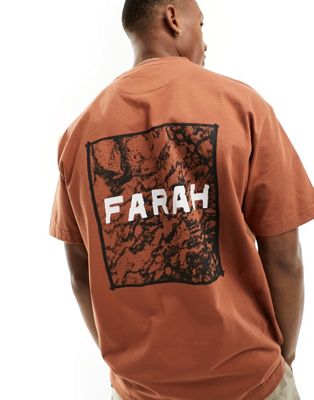 Коричневая футболка с рисунком Farah Guy Farah