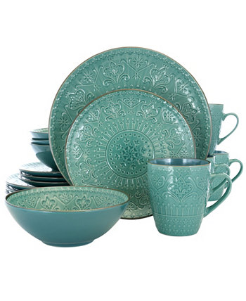 Роскошный набор столовой посуды из керамики Reactive Glaze Mozaic из 16 предметов, сервиз на 4 персоны Elama