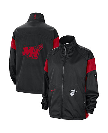 Женская черно-красная куртка Miami Heat 2023/24 City Edition Courtside Swoosh Fly с молнией во всю длину Nike