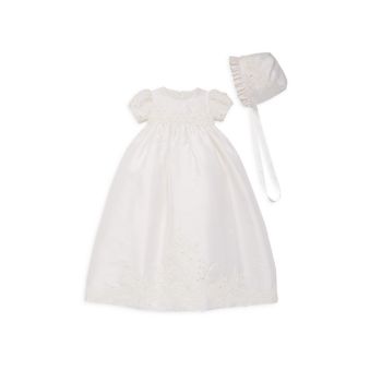 Baby Girl's Embroidered Lace & Silk Christening Dress Macis Design