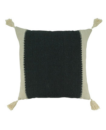 Декоративная подушка с полинаполнителем и полоской Whipstitch, 20 x 20 дюймов Saro