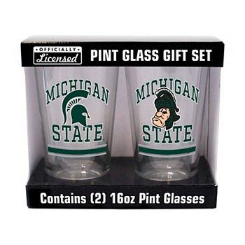 Комплект пивных бокалов Michigan State Spartans, 470 мл, 2 единицы, с рисунком, стекло Logo Brand