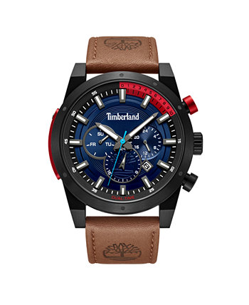 Мужские часы Sherbrook Tan с кожаным ремешком 46 мм Timberland