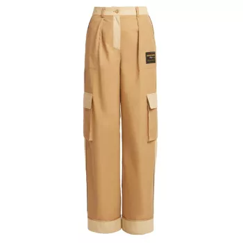 Широкие брюки-карго с цветными блоками Moschino
