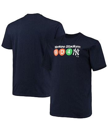 Мужская темно-синяя футболка New York Yankees Big and Tall Hometown Collection Subway Profile
