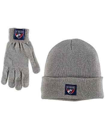 Женский серый вязаный комплект из шапки и перчаток с манжетами FC Dallas ZooZatz
