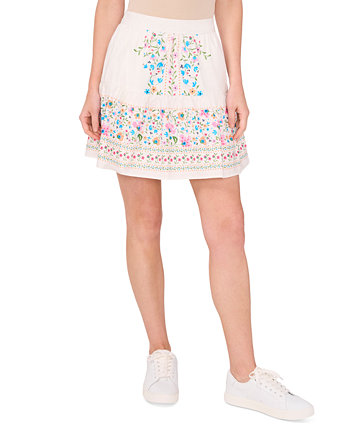 Women's A-Line Placed Print Ruffle Skirt CeCe