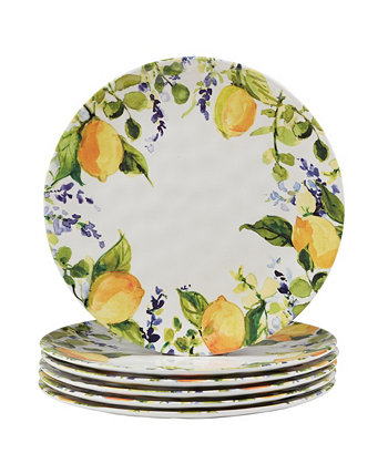 Сертифицированная обеденная тарелка из 6 частей меламина с лимонной цедрой Certified International