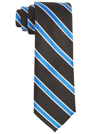Men's Royal Blue & White Stripe Tie Tayion Collection