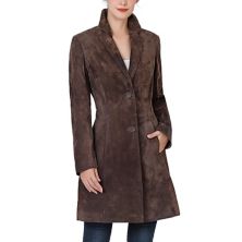 Plus Size Bgsd Mary Suede Leather Walker Coat BGSD