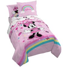Комплект постельного белья Queen в радужную полоску с изображением Минни Маус Диснея Licensed Character