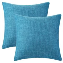 Linen Solid Contemporary Indoor Outdoor Decorative Throw Pillow Cover 2 Packs 20&#34; x 20&#34; Unique Bargains