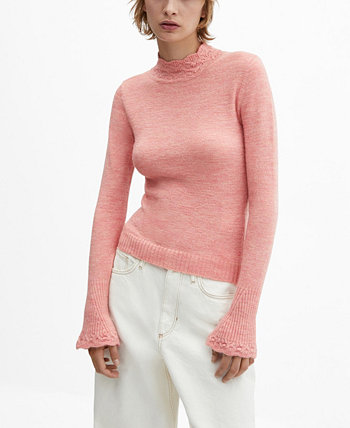 Женский вязаный укороченный свитер MANGO