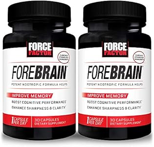 Force Factor Forebrain Nootropic Brain Supplement to Improve Memory, Boost Focus, Increase Mental Energy, and Support Brain Health with Caffeine, Bacopa, and Huperzine A, 30 Capsules (Капсулы) Force Factor