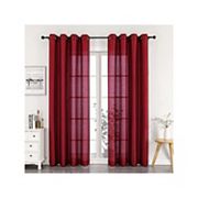 GoodGram Montauk Accents 2 Pack Ultra Luxurious Faux Silk Sheer Grommet Top Curtain Panels GoodGram