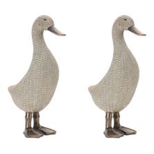 Melrose 2-Piece Wicker Duck Figurine Table Decor Melrose
