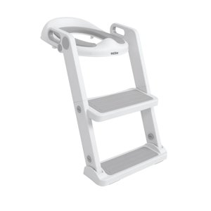 Nuby All-In-One Toilet Seat Topper with Step Ladder for Toddlers, White NUBY