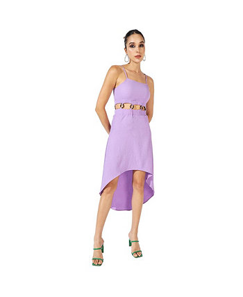 Women's Lavender Solid Cutout Dress Campus Sutra