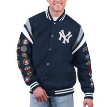 Men's G-III Sports by Carl Banks Navy New York Yankees Quick Full-Snap Varsity Jacket G-III Sports by Carl Banks